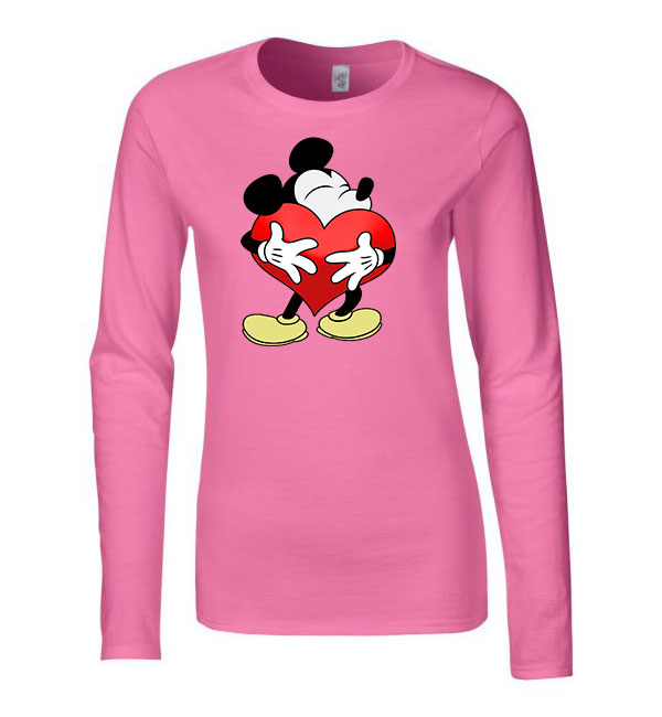 Mickey Egér Love Rózsaszín Női Hosszú Ujjú Póló