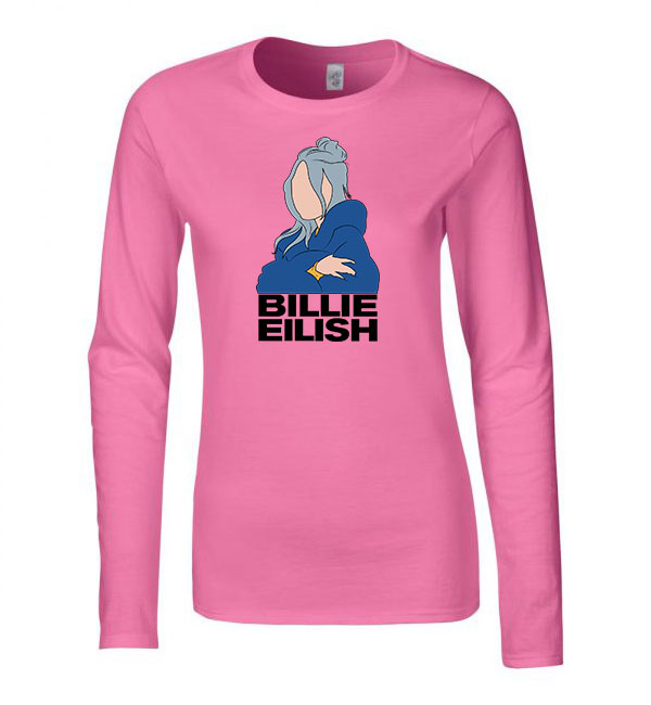 billie eilish Rózsaszín Női Hosszú Ujjú Póló