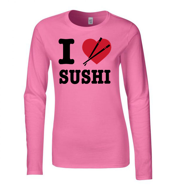 szusi sushi Rózsaszín Női Hosszú Ujjú Póló