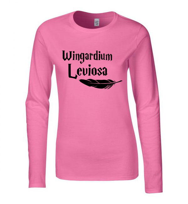 harry potter wingardium leviosa Rózsaszín Női Hosszú Ujjú Póló