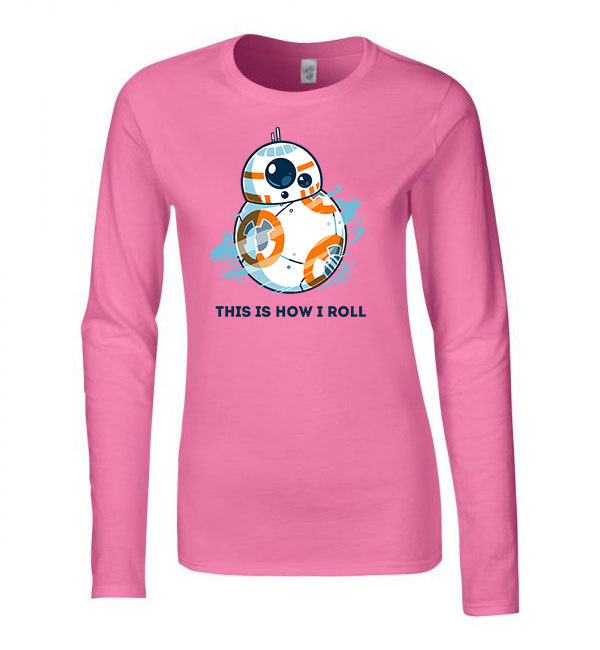 bb8 star wars Rózsaszín Női Hosszú Ujjú Póló