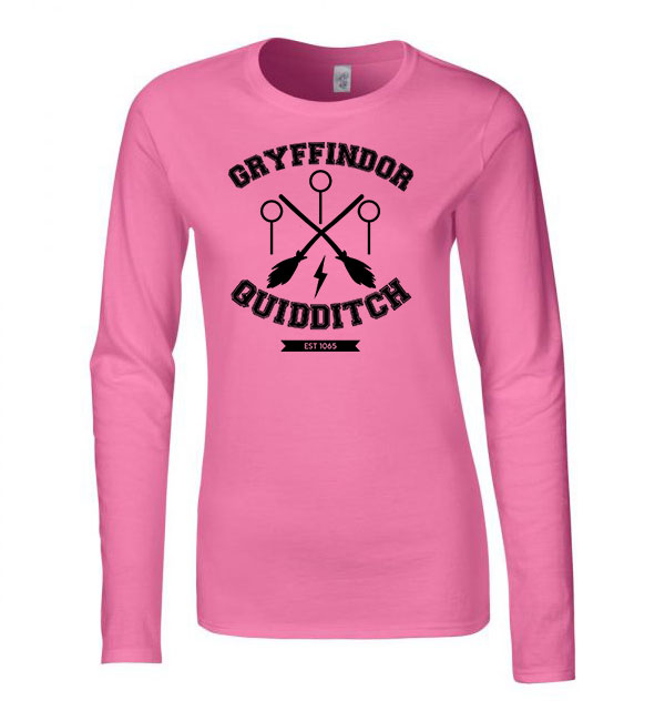 harry potter griffendél kvidics quidditch Rózsaszín Női Hosszú Ujjú Póló
