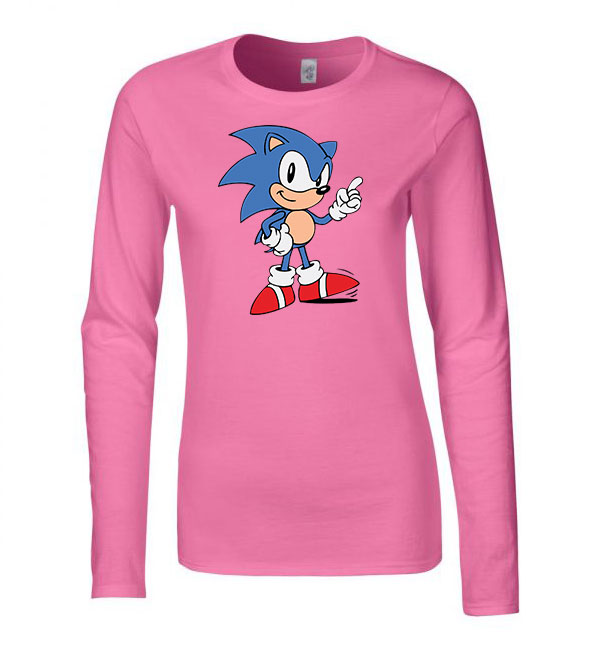 sonic Rózsaszín Női Hosszú Ujjú Póló