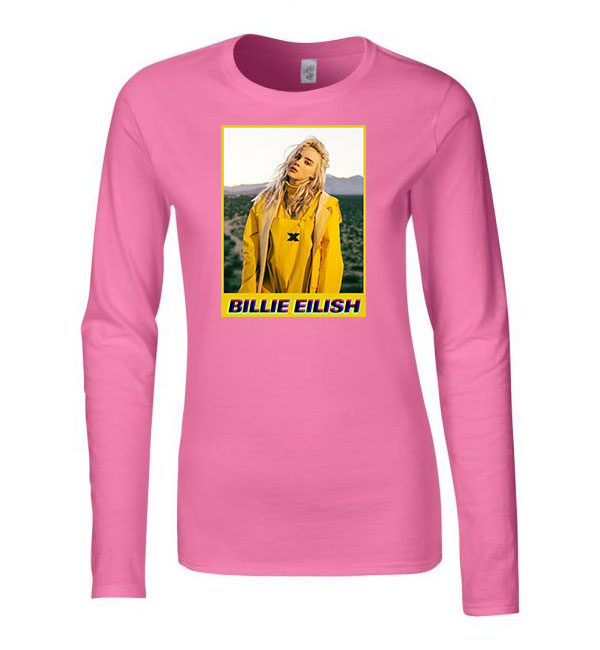 billie eilish Rózsaszín Női Hosszú Ujjú Póló