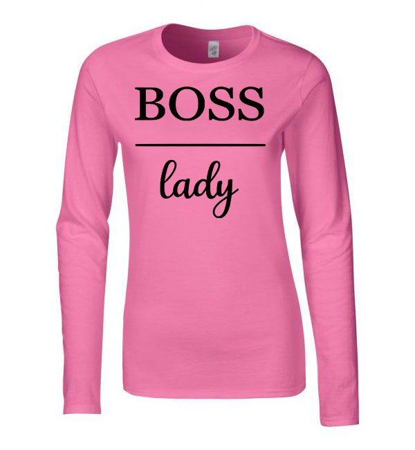boss lady Rózsaszín Női Hosszú Ujjú Póló