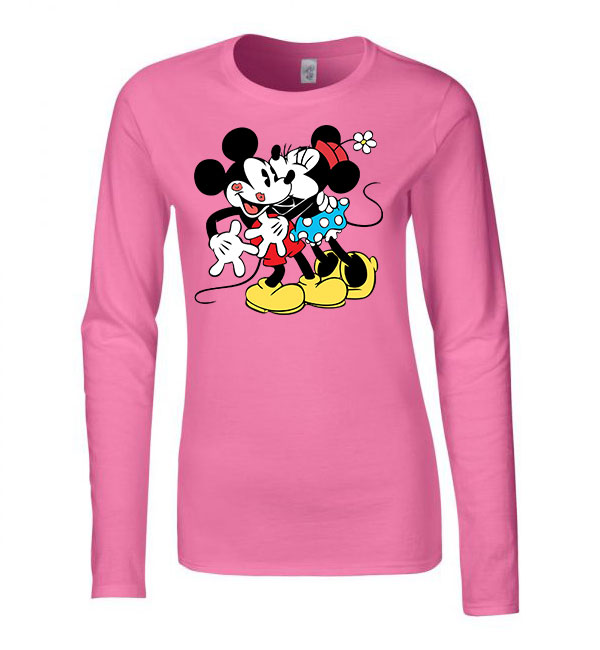 mickey és minnie egér Rózsaszín Női Hosszú Ujjú Póló