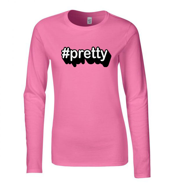 pretty csinos csini Rózsaszín Női Hosszú Ujjú Póló