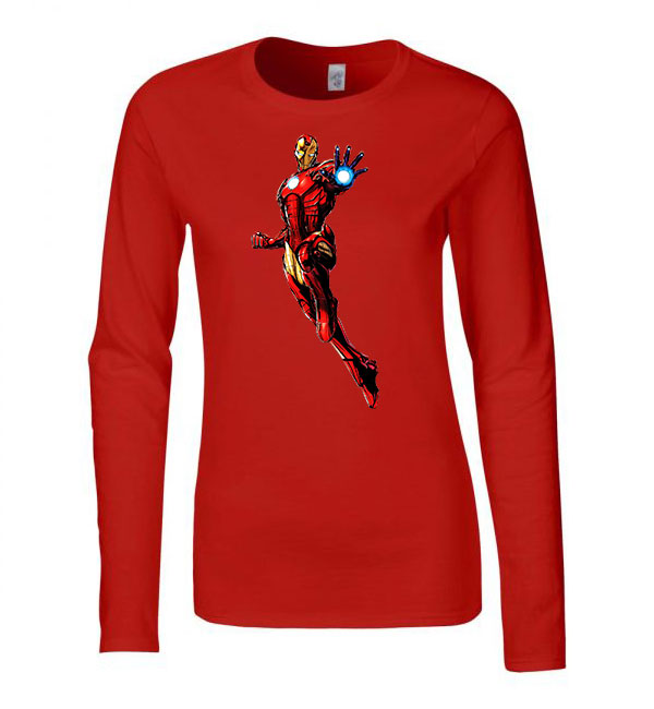 vasember iron man avengers bosszúállók Piros Női Hosszú Ujjú Póló