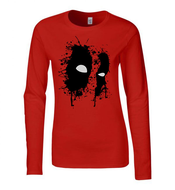 deadpool Piros Női Hosszú Ujjú Póló