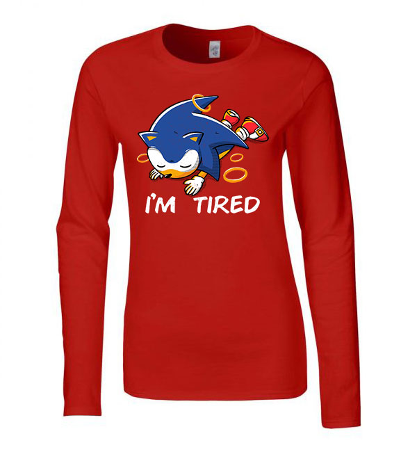 sonic Piros Női Hosszú Ujjú Póló
