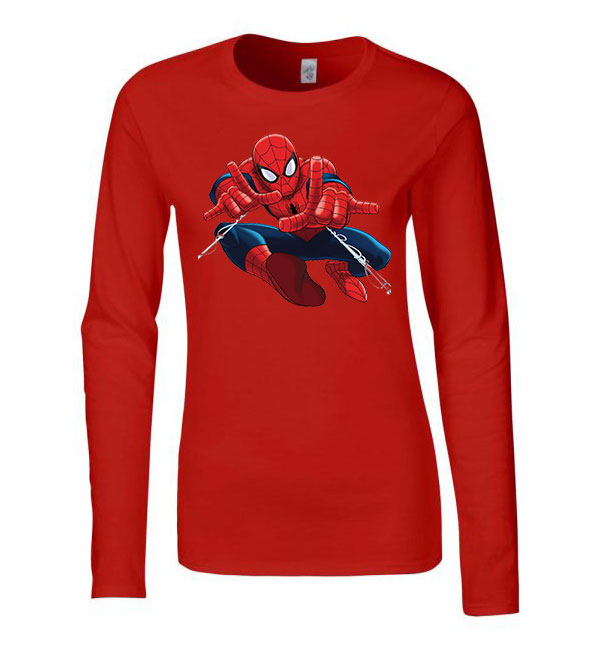 pókermber spider man Piros Női Hosszú Ujjú Póló