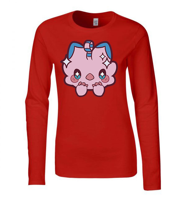 Biyomon digimon Piros Női Hosszú Ujjú Póló