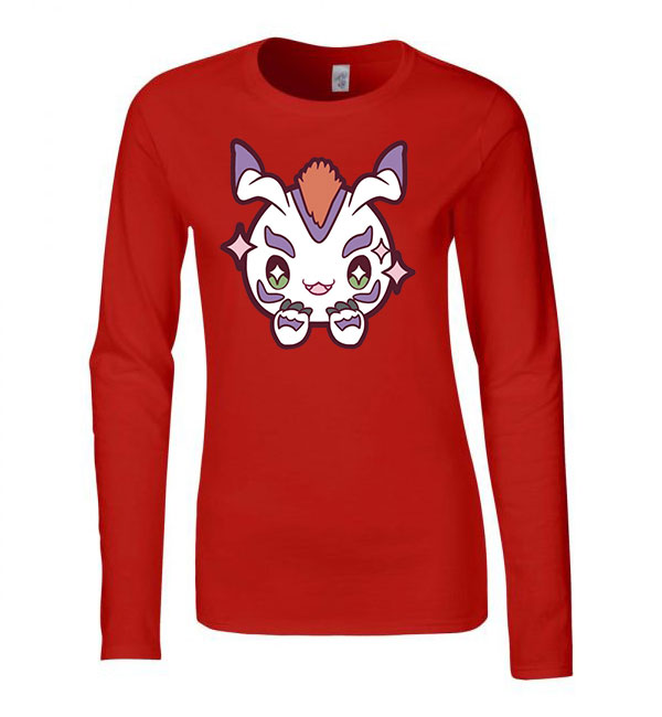 digimon gomamon Piros Női Hosszú Ujjú Póló