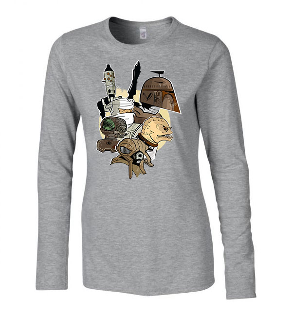 Star Wars Boba Fett Dengar Sportszürke Női Hosszú Ujjú Póló