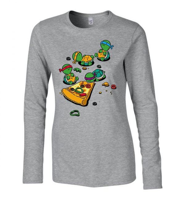 Tini Ninja Teknőcök TMNT Sportszürke Női Hosszú Ujjú Póló