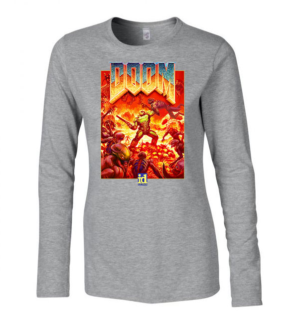 doom Sportszürke Női Hosszú Ujjú Póló