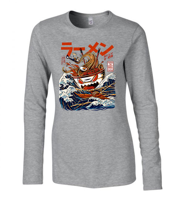 japán ramen Sportszürke Női Hosszú Ujjú Póló