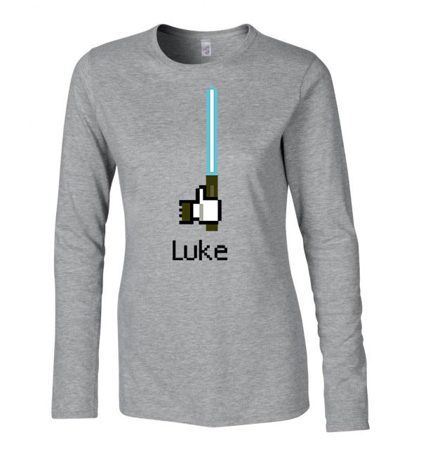 luke skywalker star wars facebook like humor Sportszürke Női Hosszú Ujjú Póló