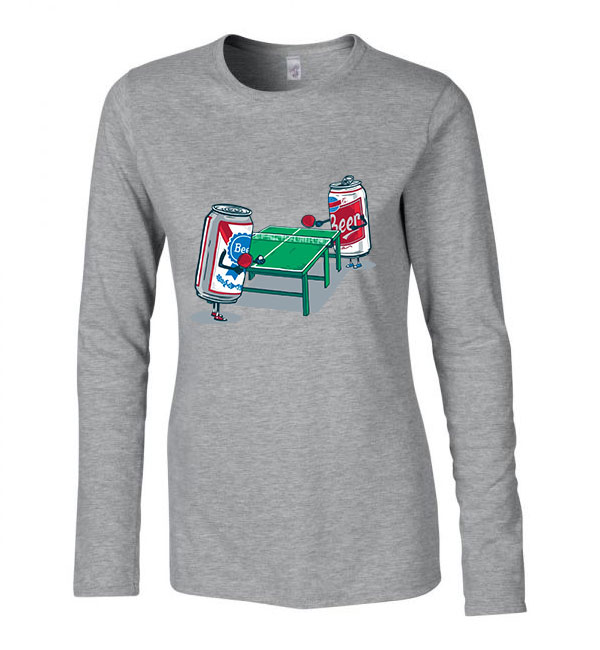 beerpong sörpong sör alkohol humor Sportszürke Női Hosszú Ujjú Póló