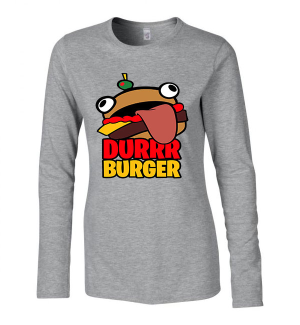 fortnite durrr burger  Sportszürke Női Hosszú Ujjú Póló