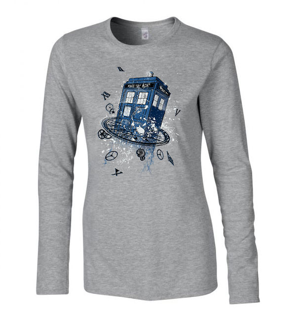 tardis dr who ki vagy doki Sportszürke Női Hosszú Ujjú Póló