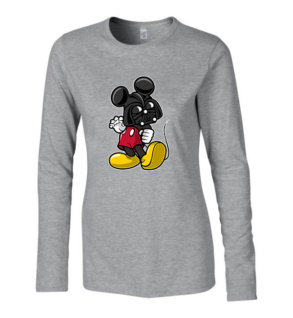 mickey egért darth Sportszürke Női Hosszú Ujjú Póló