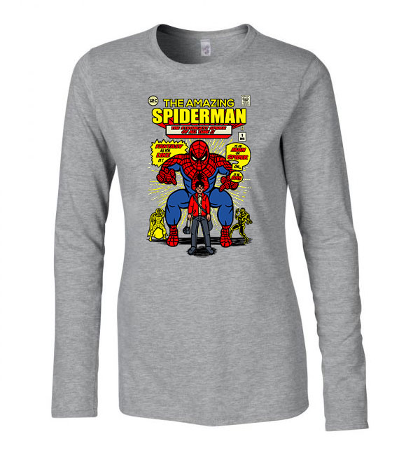 Amazing Spider Man pókember Sportszürke Női Hosszú Ujjú Póló