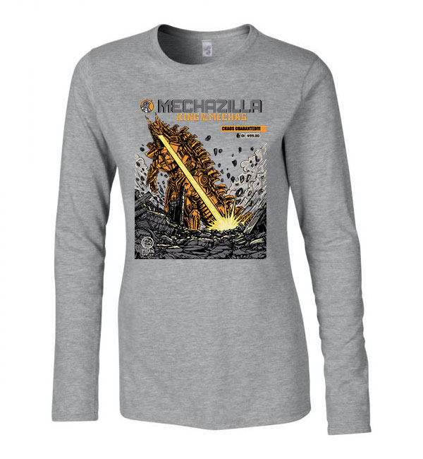 godzilla Sportszürke Női Hosszú Ujjú Póló