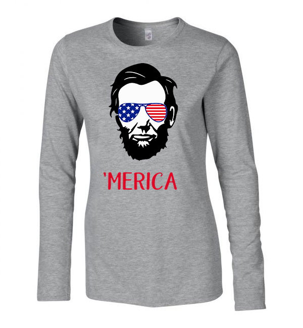america amerika abraham lincoln Sportszürke Női Hosszú Ujjú Póló