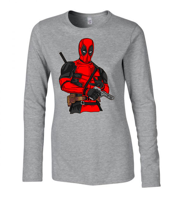 deadpool Sportszürke Női Hosszú Ujjú Póló