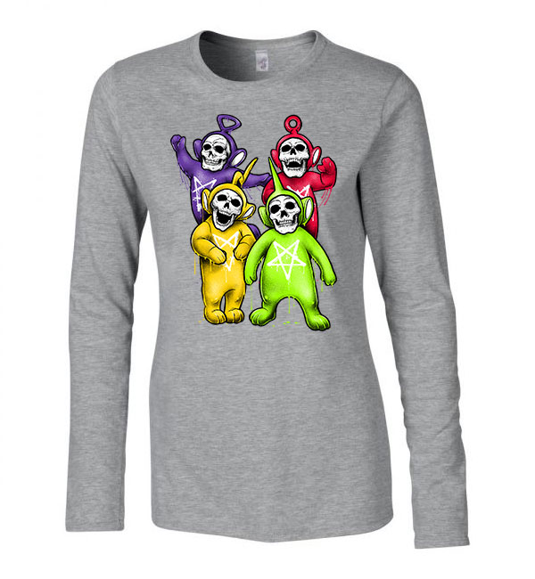 teletubbies koponya Sportszürke Női Hosszú Ujjú Póló