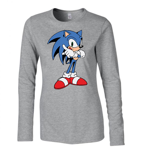 sonic Sportszürke Női Hosszú Ujjú Póló