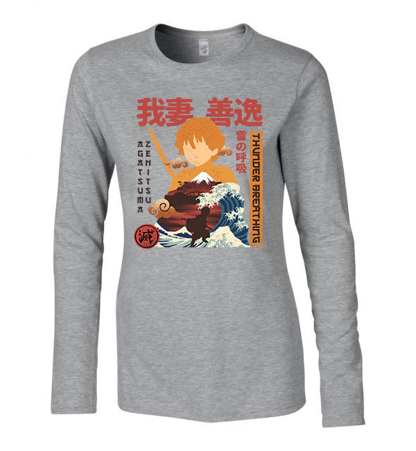 zenitsu demon slayer Sportszürke Női Hosszú Ujjú Póló