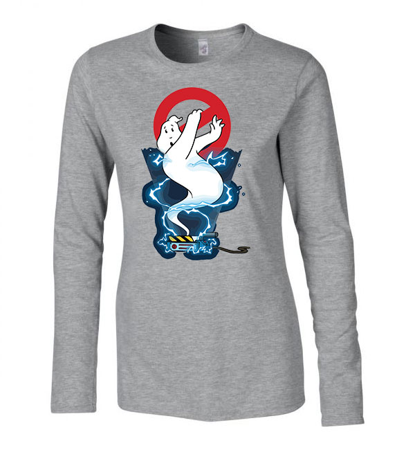 ghost busters Sportszürke Női Hosszú Ujjú Póló