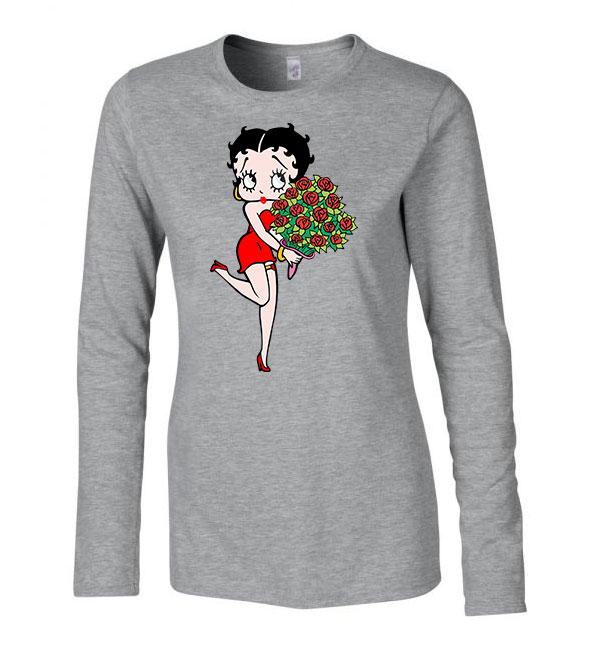 betty boop Sportszürke Női Hosszú Ujjú Póló