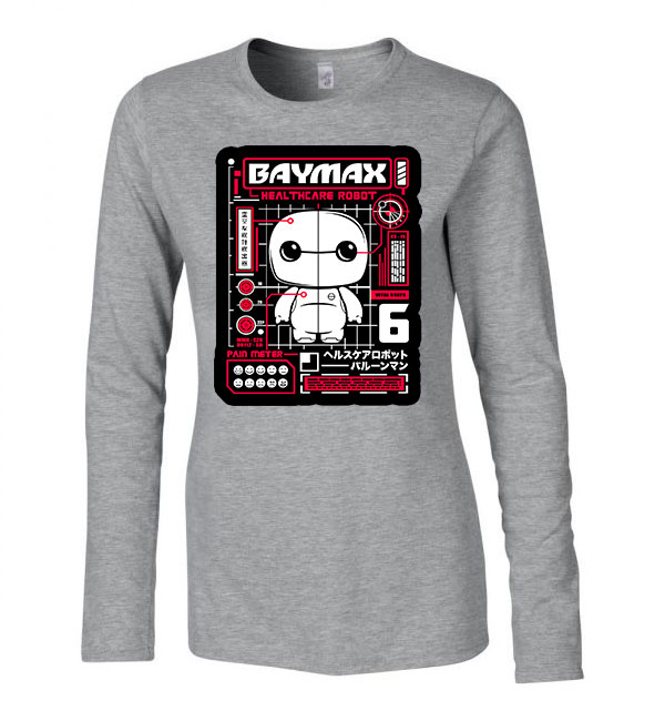 Baymax Sportszürke Női Hosszú Ujjú Póló