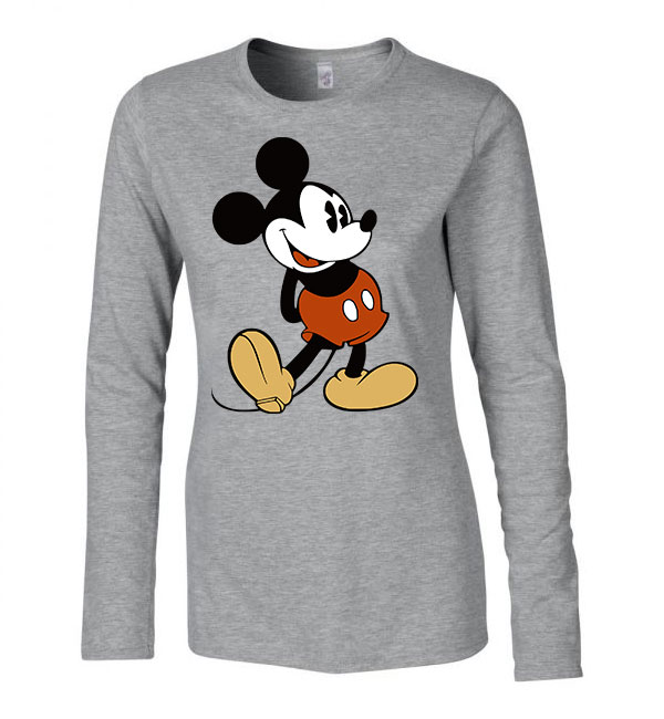 Mickey Egér Sportszürke Női Hosszú Ujjú Póló