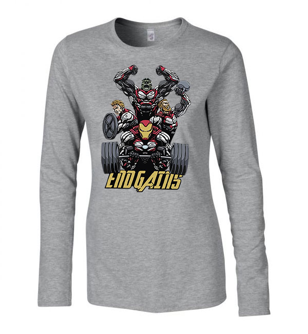 kondi edzés gym avengers no pain no gain Sportszürke Női Hosszú Ujjú Póló