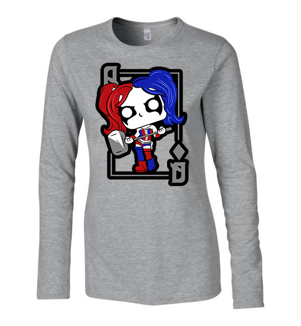 harley quinn Sportszürke Női Hosszú Ujjú Póló