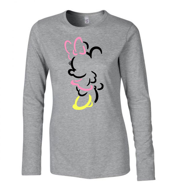 minnie egér Sportszürke Női Hosszú Ujjú Póló