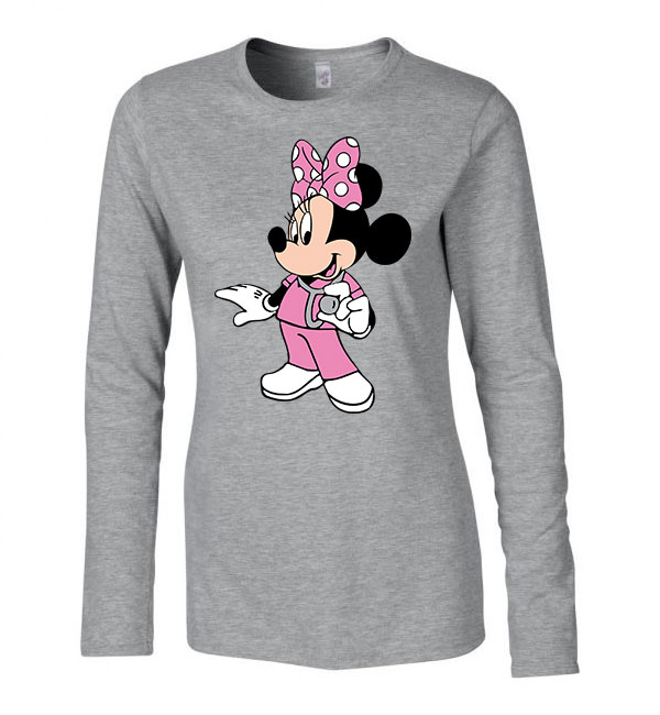 minnie egér ápoló nővér Sportszürke Női Hosszú Ujjú Póló