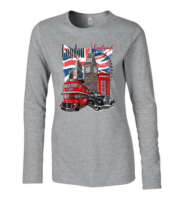 London anglia nagy britannia england Sportszürke Női Hosszú Ujjú Póló