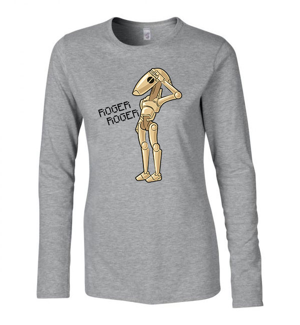 star wars roger droid Sportszürke Női Hosszú Ujjú Póló