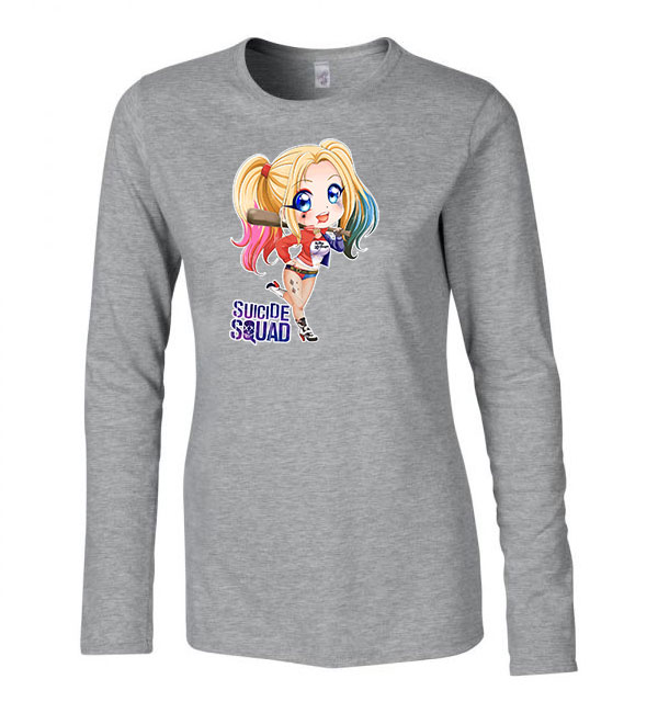Harley Quinn Chibi Sportszürke Női Hosszú Ujjú Póló