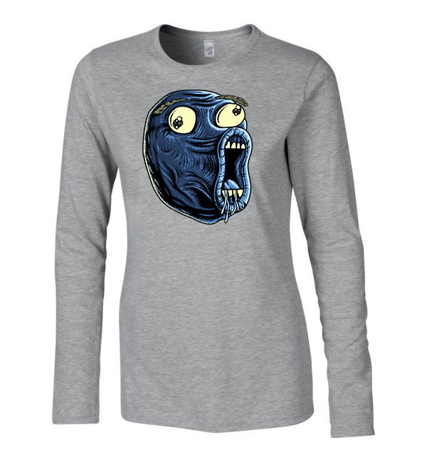 Meme Face Mém Arc Sportszürke Női Hosszú Ujjú Póló