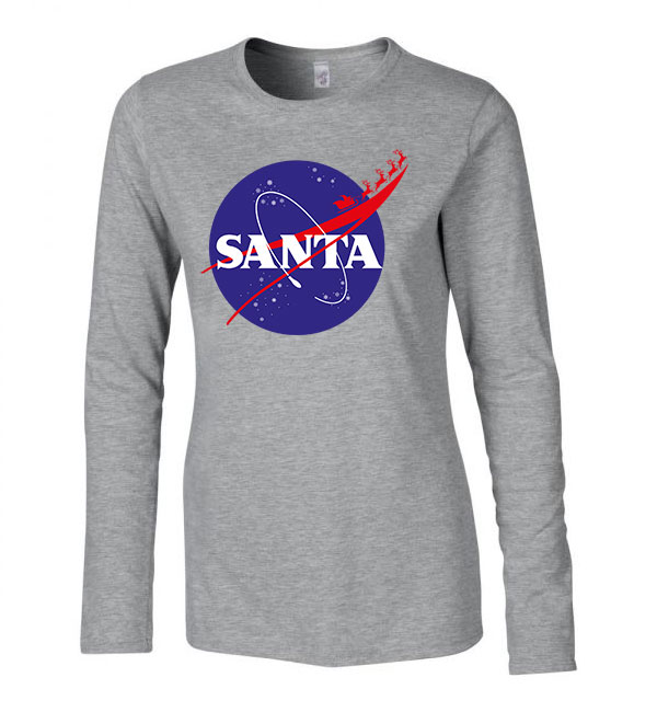 Santa Mikulás Karácsony nasa Sportszürke Női Hosszú Ujjú Póló