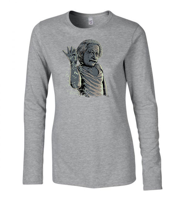 albert einstein Sportszürke Női Hosszú Ujjú Póló