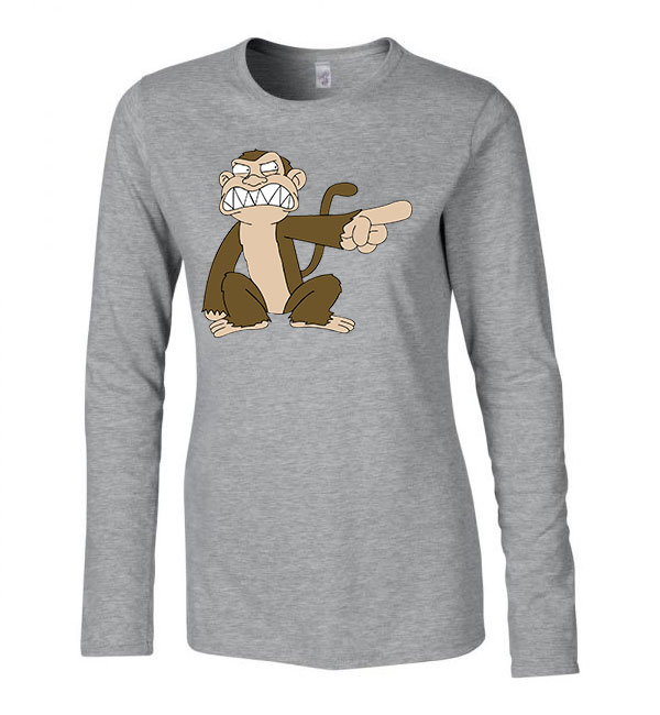 Family Guy Evil Monkey Gonosz Majom Sportszürke Női Hosszú Ujjú Póló