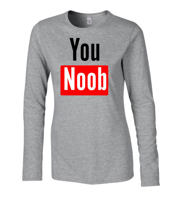 youtube you noob Sportszürke Női Hosszú Ujjú Póló