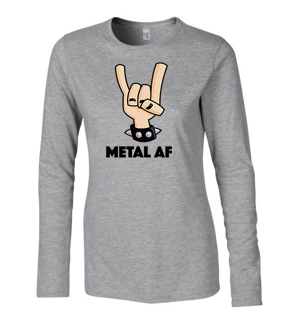heavy metal as fuck Sportszürke Női Hosszú Ujjú Póló